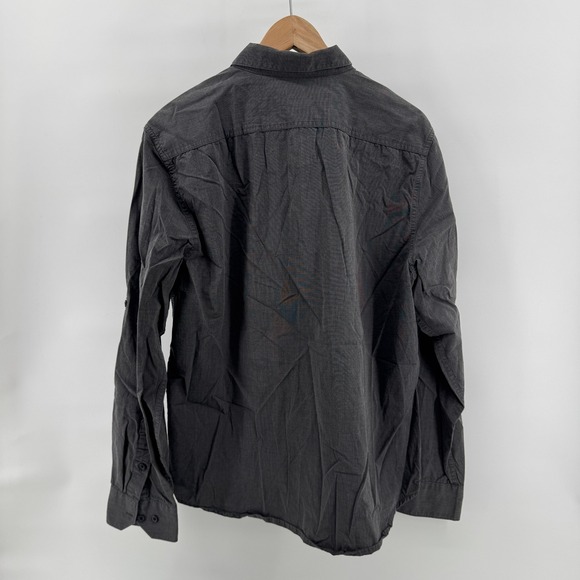 Structure Men's Gray Roll Up Long Sleeve Button Down Shirt XL Cotton Blend - Picture 8 of 11